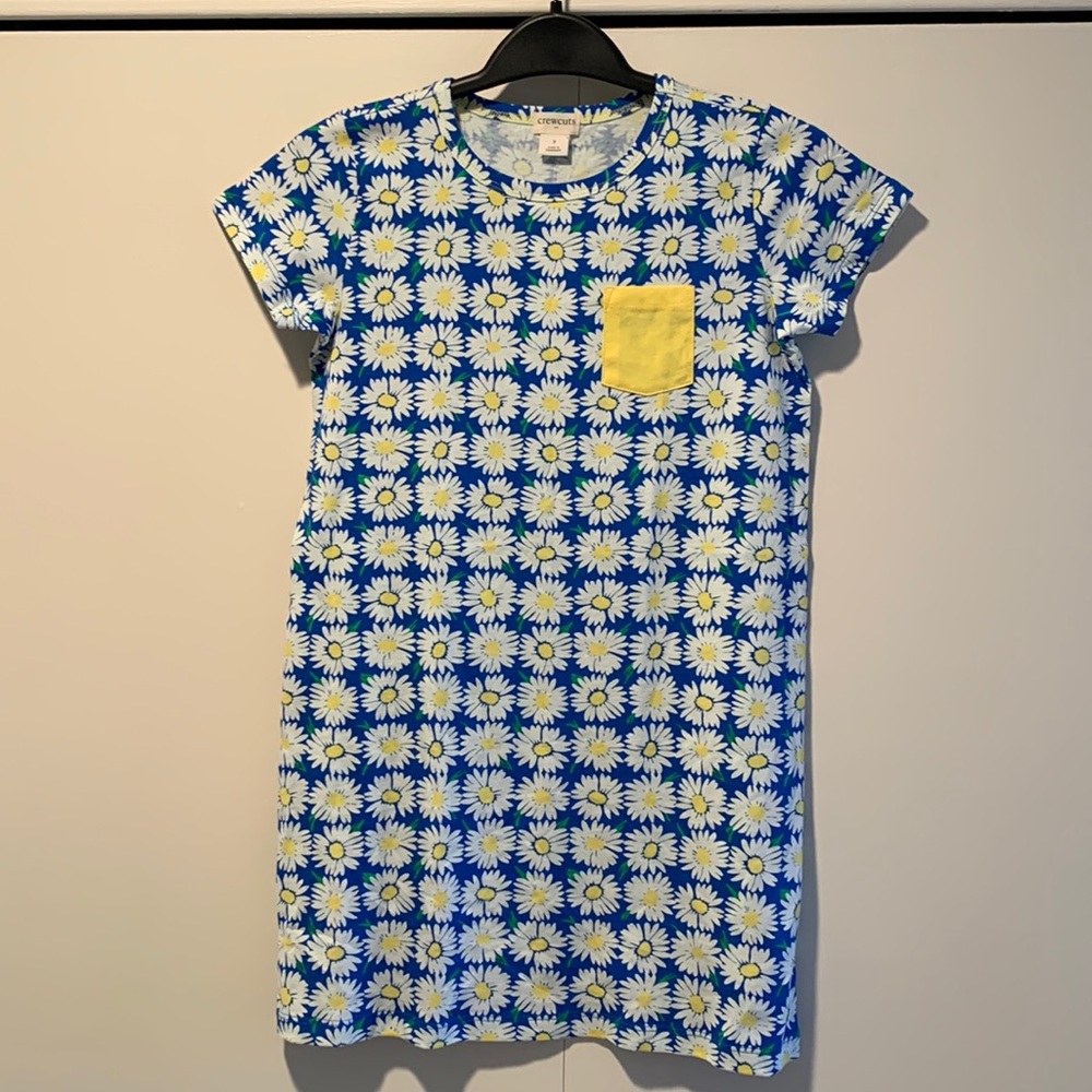Crewcuts girls daisy’s blue tee dress yellow